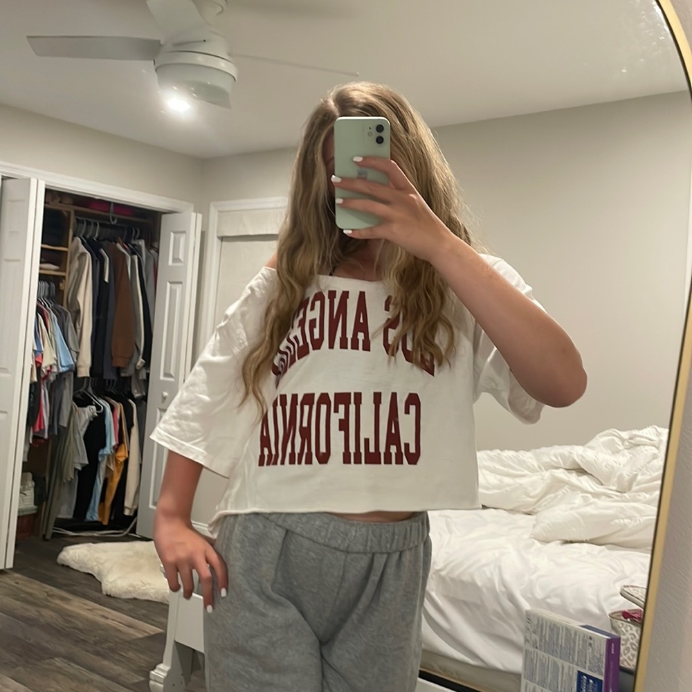 off the shoulder cropped tee